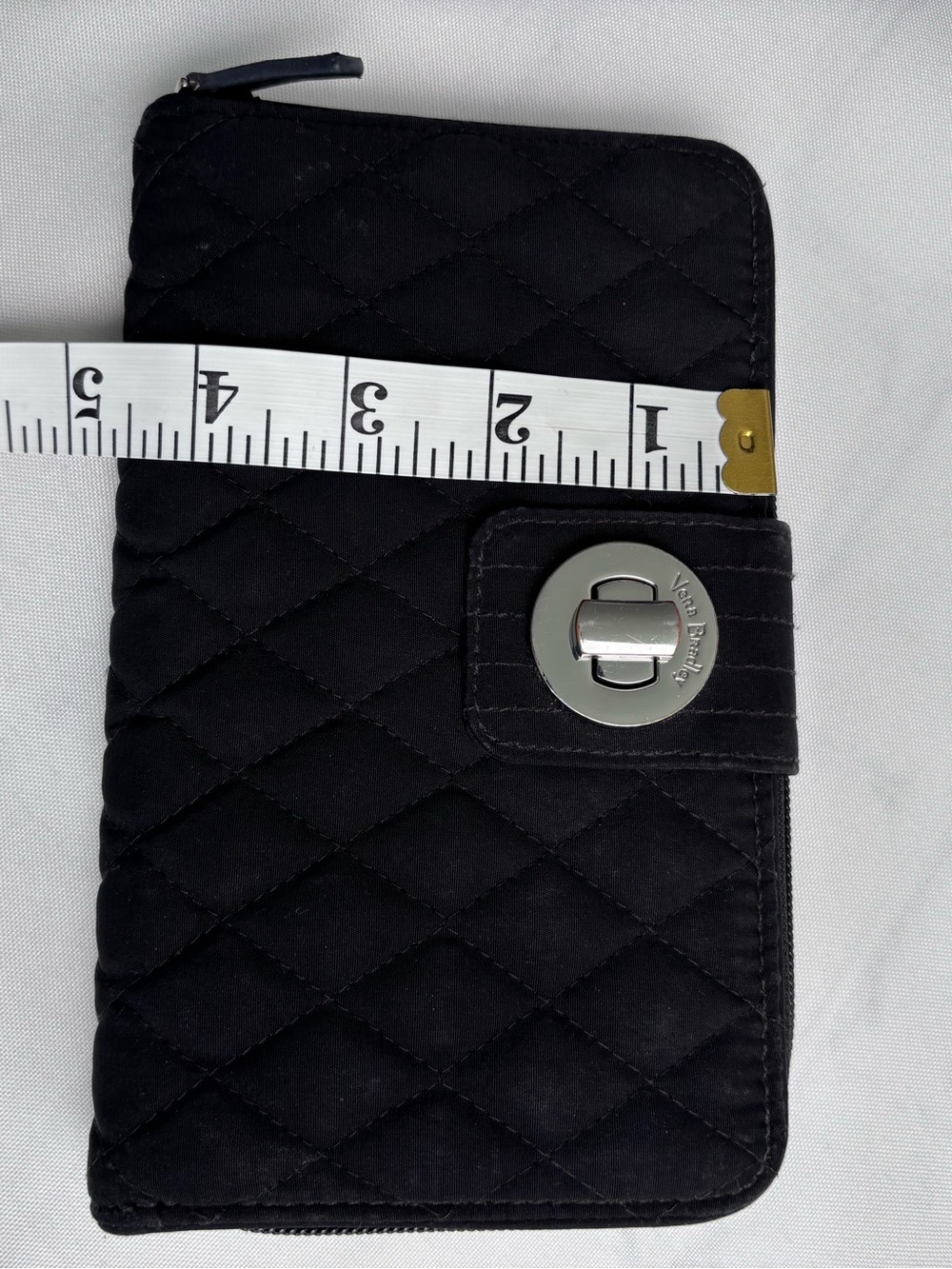 Vera Bradley RFID Turnlock Bifold Wallet Black Quilted Microfiber/cotton - Picture 12 of 12
